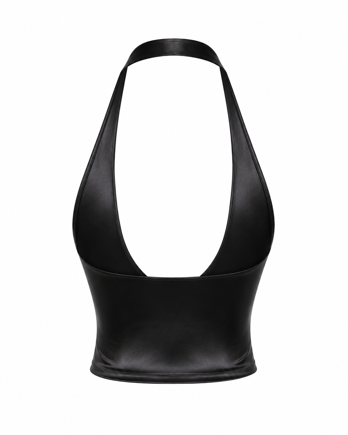 BLACK SAKURA CROP HALTER TOP