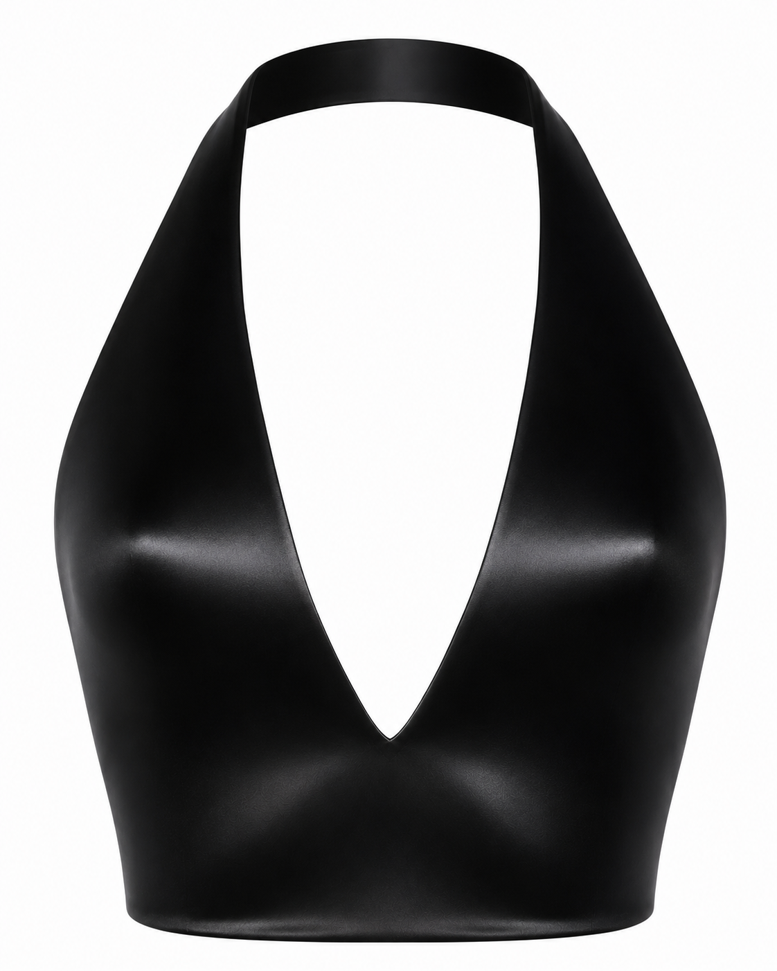 BLACK SAKURA CROP HALTER TOP