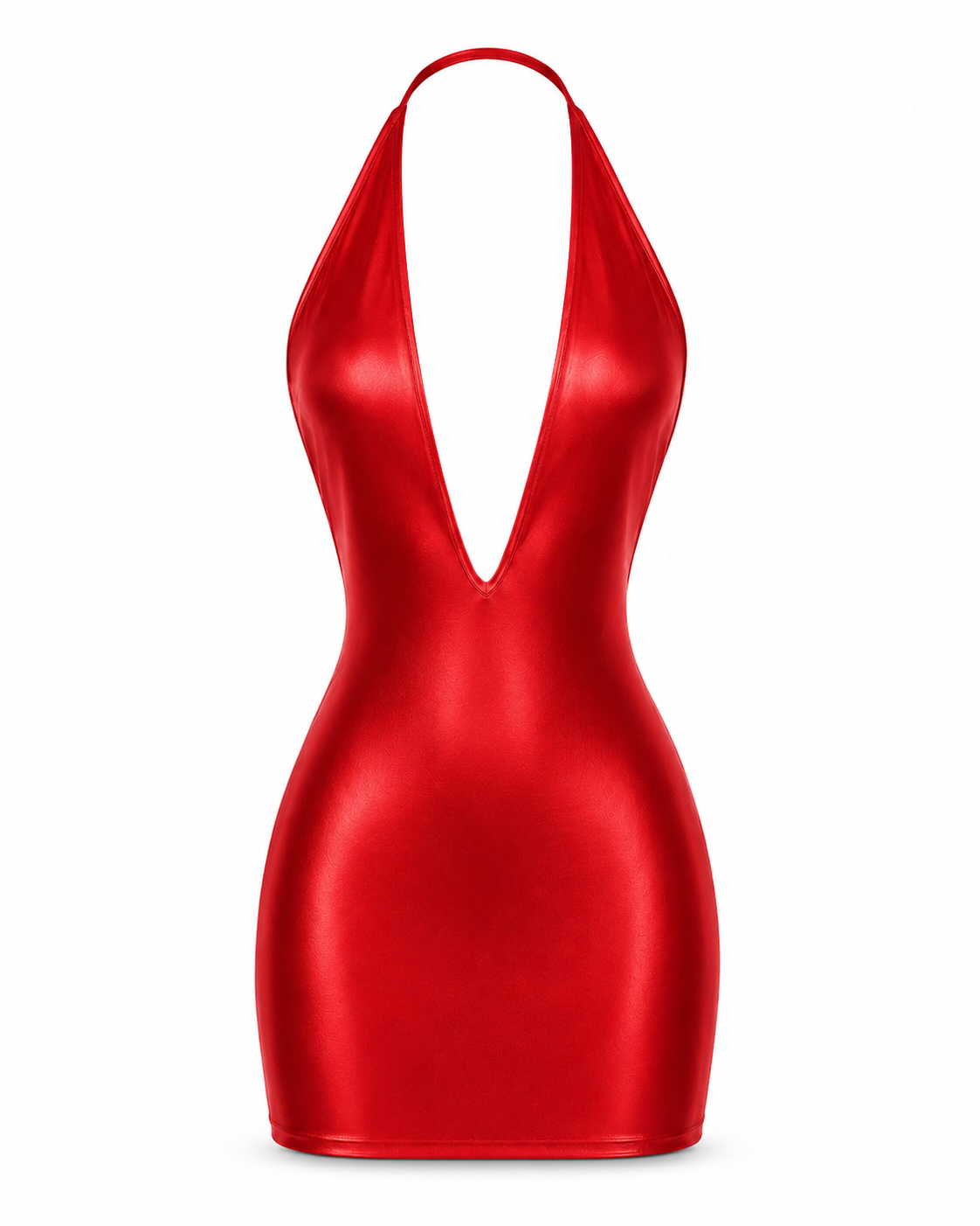 SAKURA RED HALTER DRESS