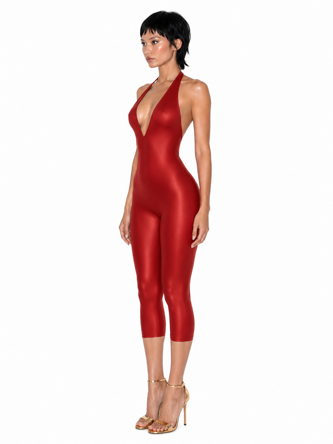 SAKURA RED HALTER JUMPSUIT