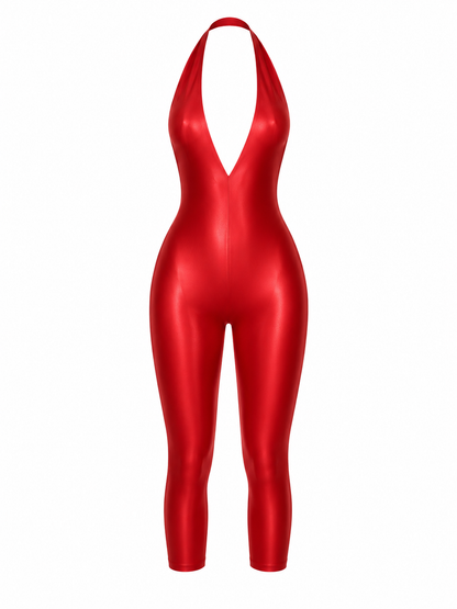 SAKURA RED HALTER JUMPSUIT