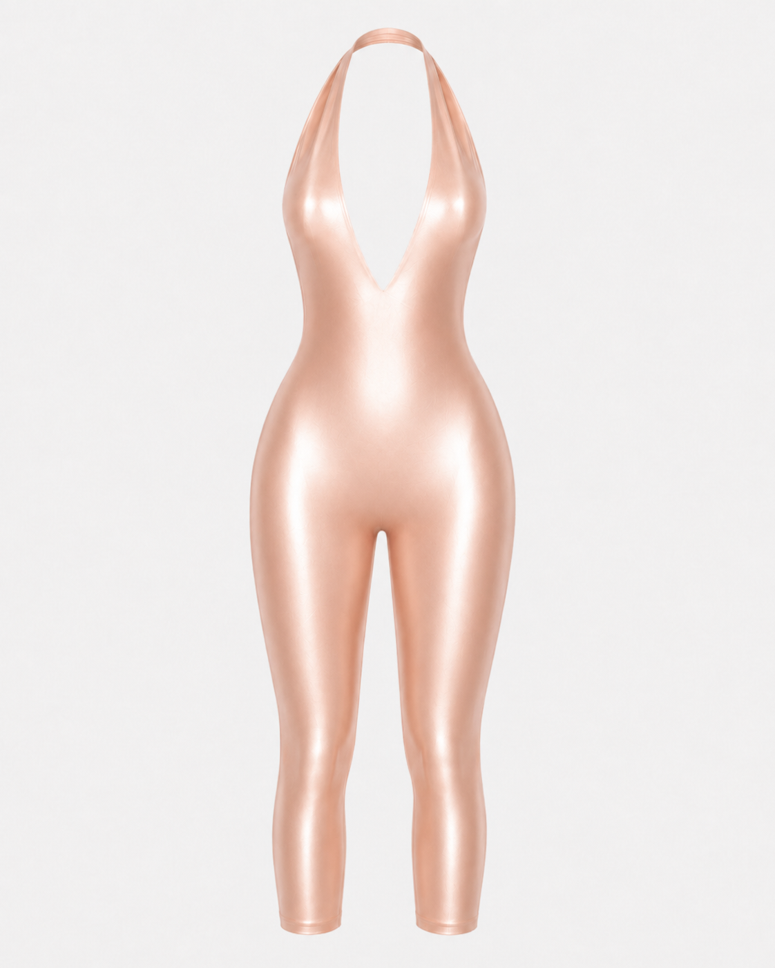 CHAMPAGNE HALTER JUMPSUIT