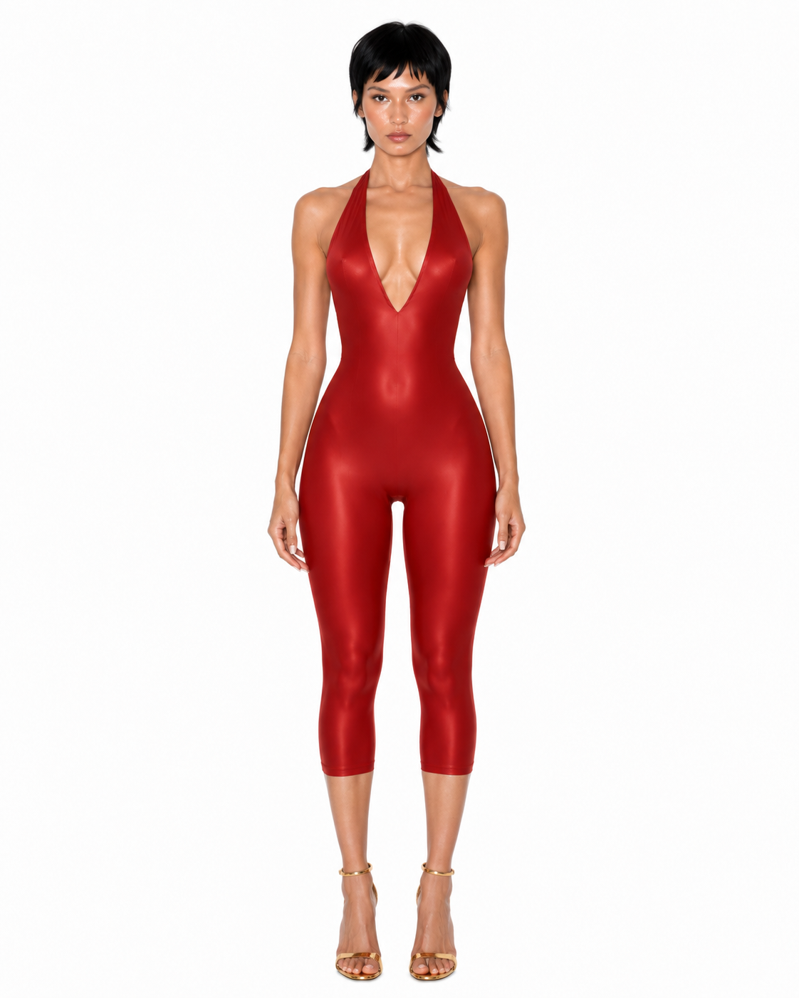 SAKURA RED HALTER JUMPSUIT