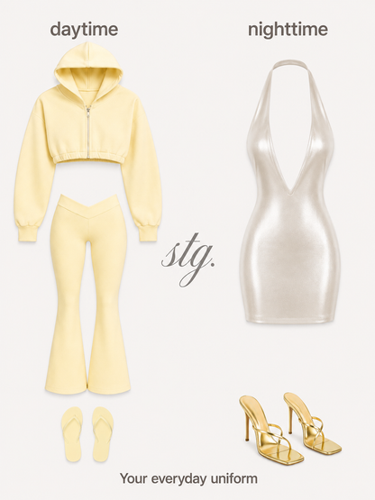 VANILLA BUTTER CROPPED HOODIE