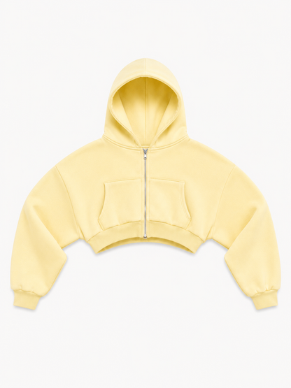 VANILLA BUTTER CROPPED HOODIE