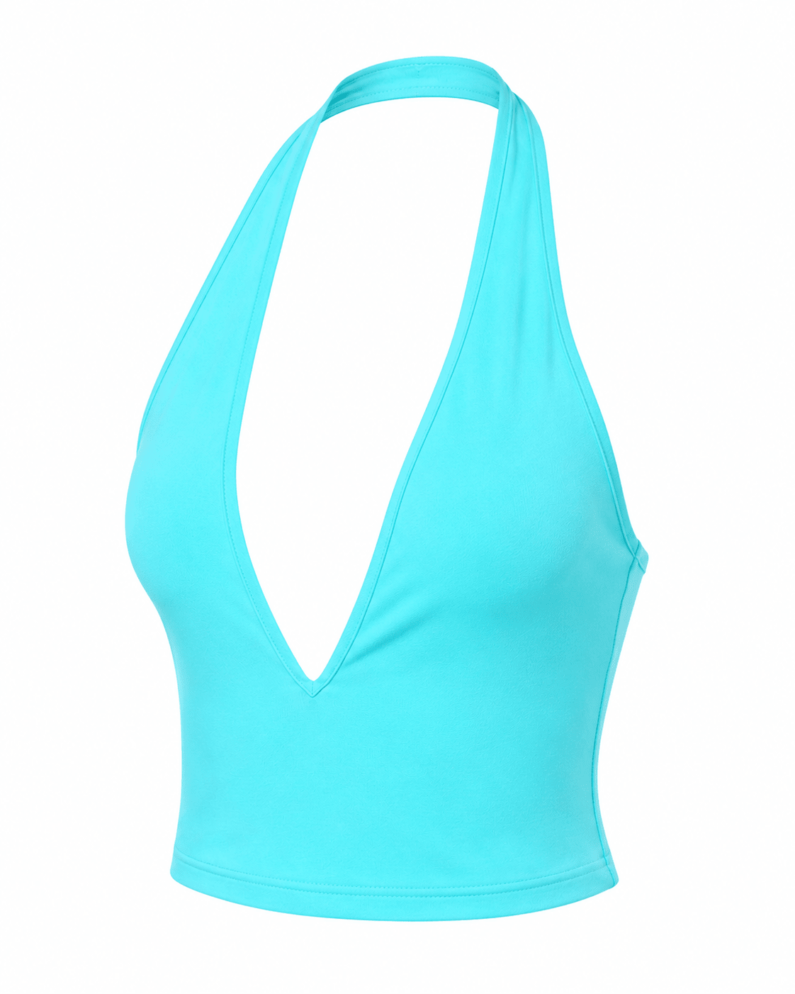 AQUAMARINE CROP HALTER TOP - SWEET TALK