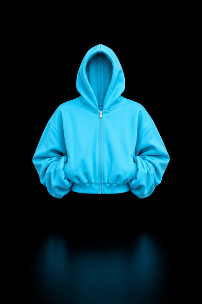 AQUAMARINE DOUBLE BLANK HOODIE - SWEET TALK