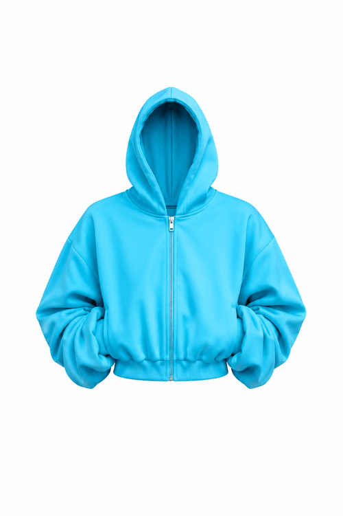 AQUAMARINE DOUBLE BLANK HOODIE
