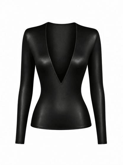 Black V Neck Top - SWEET TALK