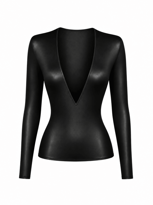 Black V Neck Top - SWEET TALK