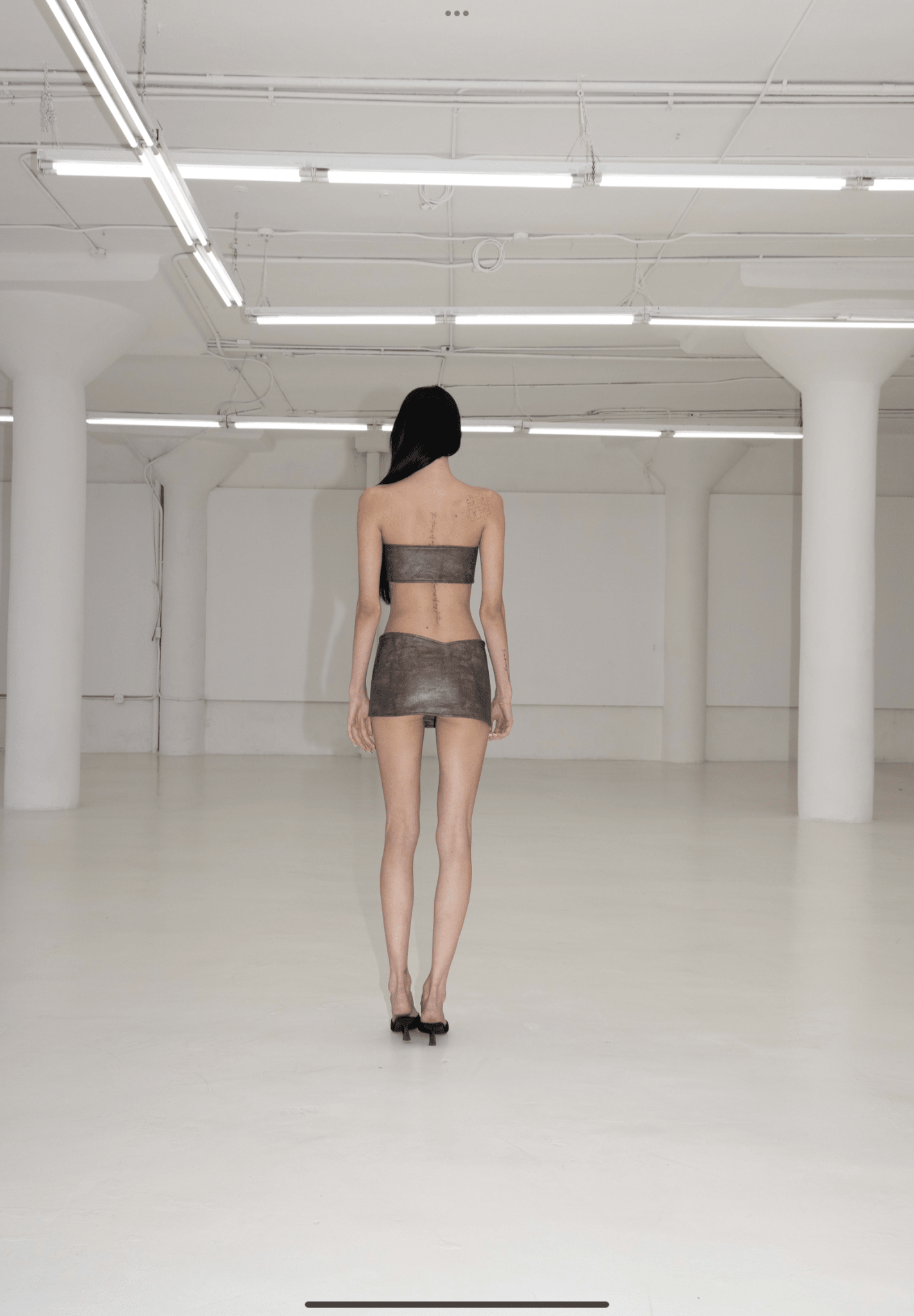 BROWN LEATHER SKIRT - SWEET TALK