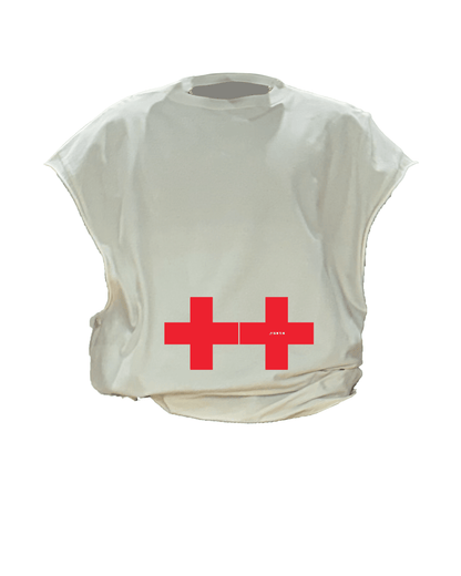 DOUBLE CROSS CUT OFF TEE - SWEET TALK