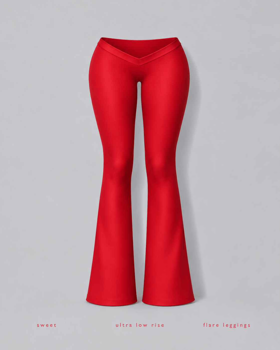 Red Low Rise Flare Leggings - SWEET TALK