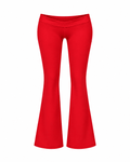 Red Low Rise Flare Leggings
