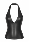 Sakura Black Halter Cropped Top