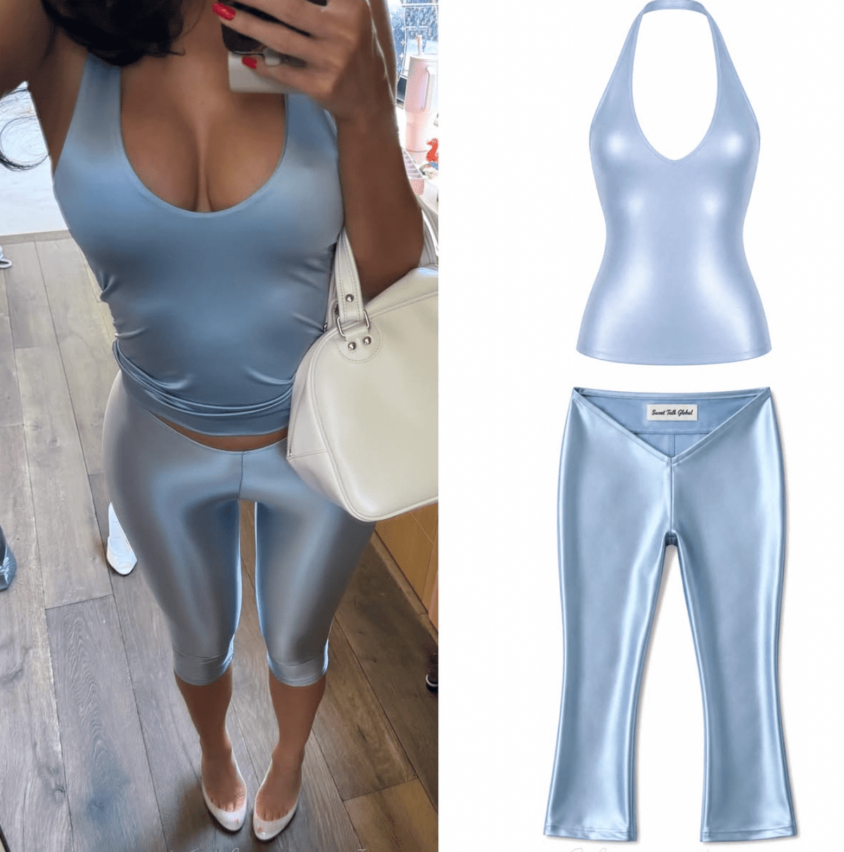 SAKURA BLUE HALTER TOP - SWEET TALK
