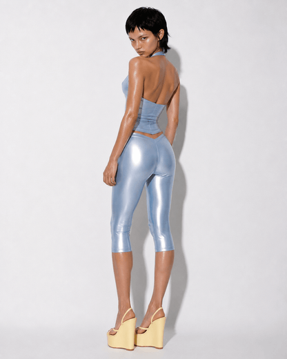 SAKURA BLUE HALTER TOP - SWEET TALK