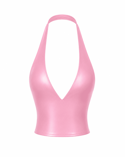 SAKURA CROP HALTER TOP - SWEET TALK