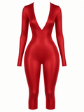 SAKURA LONG SLEEVE RED  JUMPSUIT