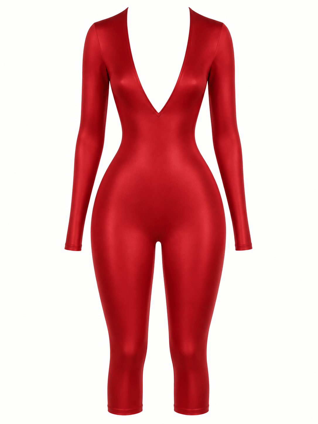 SAKURA LONG SLEEVE RED HALTER JUMPSUIT - SWEET TALK