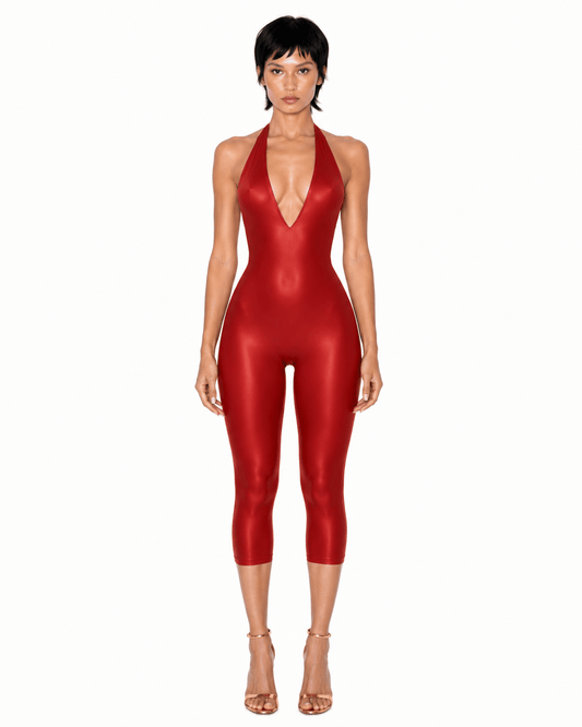 SAKURA RED HALTER JUMPSUIT - SWEET TALK