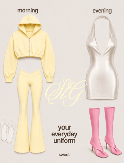 VANILLA BUTTER CROPPED HOODIE - SWEET TALK
