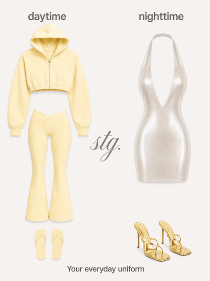 VANILLA BUTTER CROPPED HOODIE - SWEET TALK