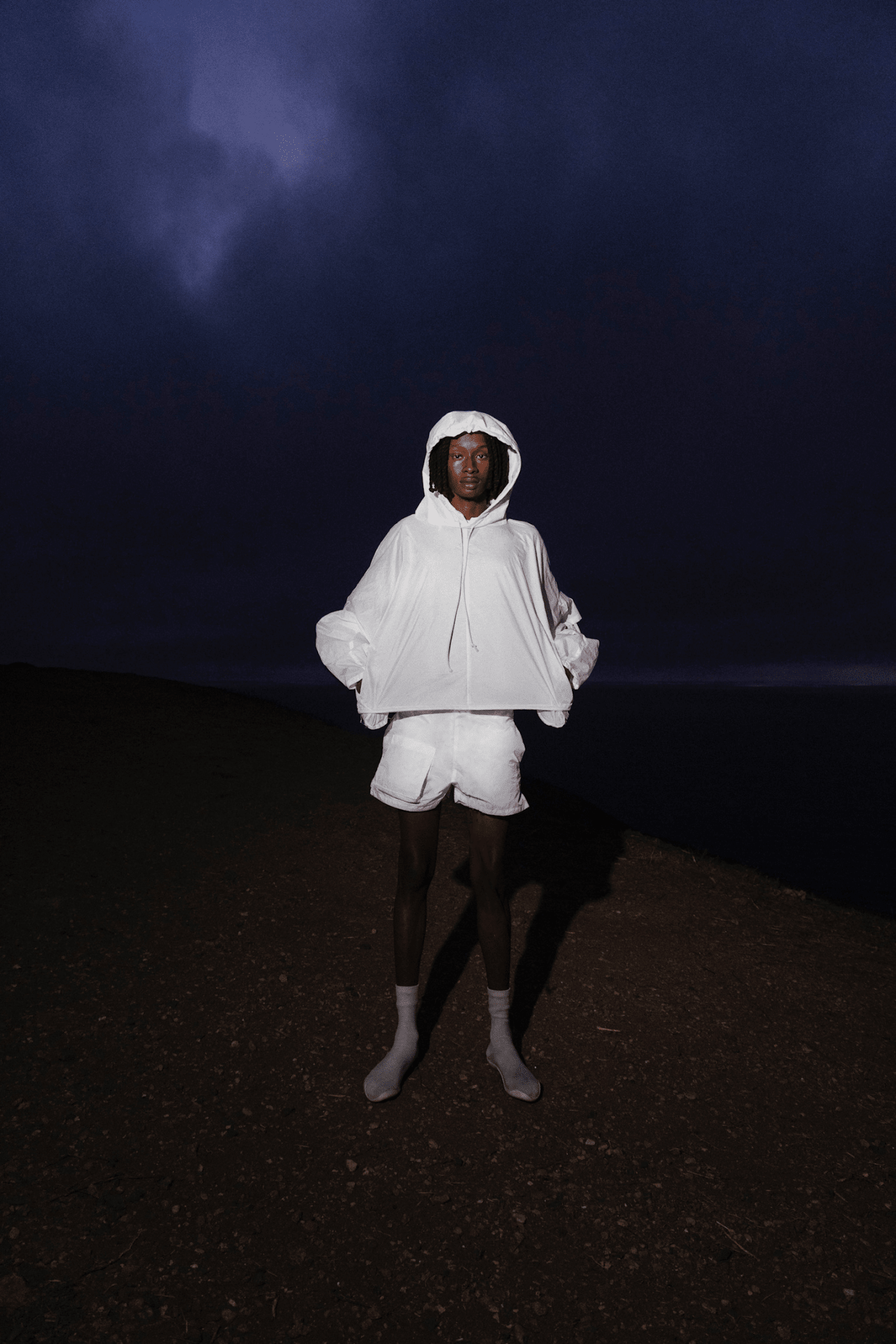 WHITE PACKABLE WINDBREAKER - SWEET TALK