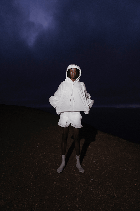 WHITE PACKABLE WINDBREAKER - SWEET TALK